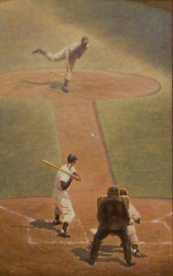 Graig Kreindler Oil Painting of Bob Fellers Opening Day No-Hitter